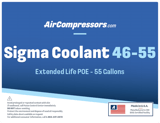 Thumbnail of Sigma Coolant 46 55 gallons Extended Life POE air compressor oil product label